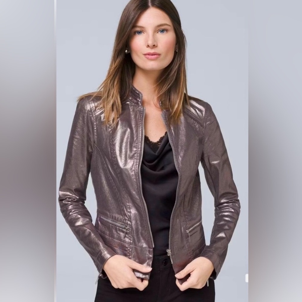 White House Black Market Metallic Coated Foil jacket/ I have a pants for set